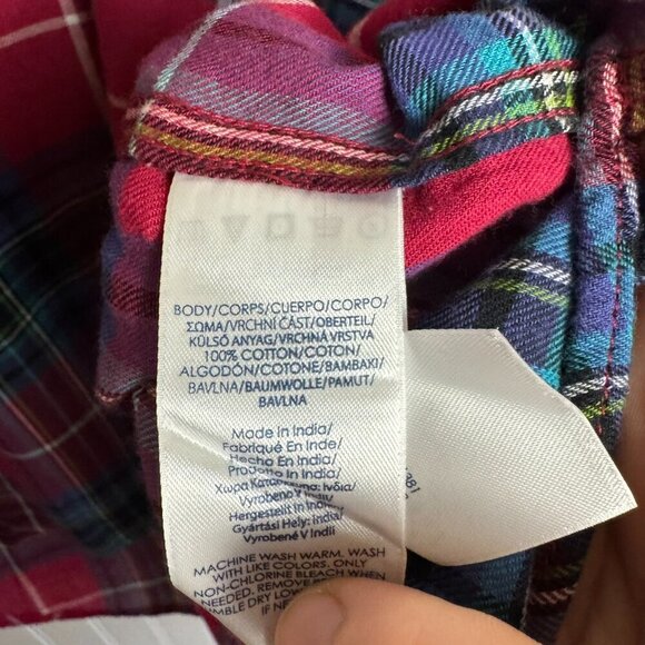 Chaps NWT Cotton Plaid Long Sleeve Button Front Blouse M37 - Picture 5 of 5